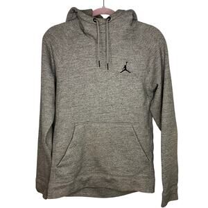 Jordan Hooded Sweatshirt Men's Size Medium Gray Hoodie Kangaroo Pocket Jump Man